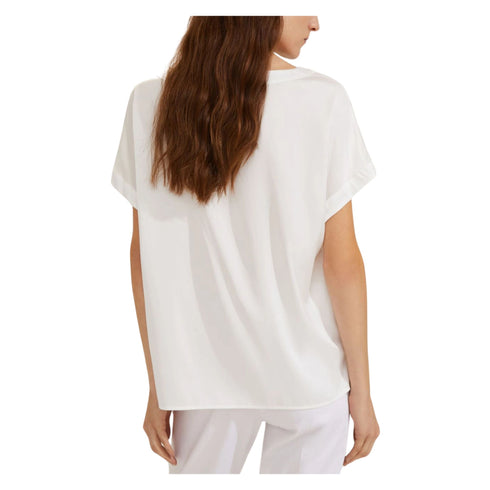 Emme Marella Blusa Blusa Donna a maniche corte in raso 40 - Francavilla Moda